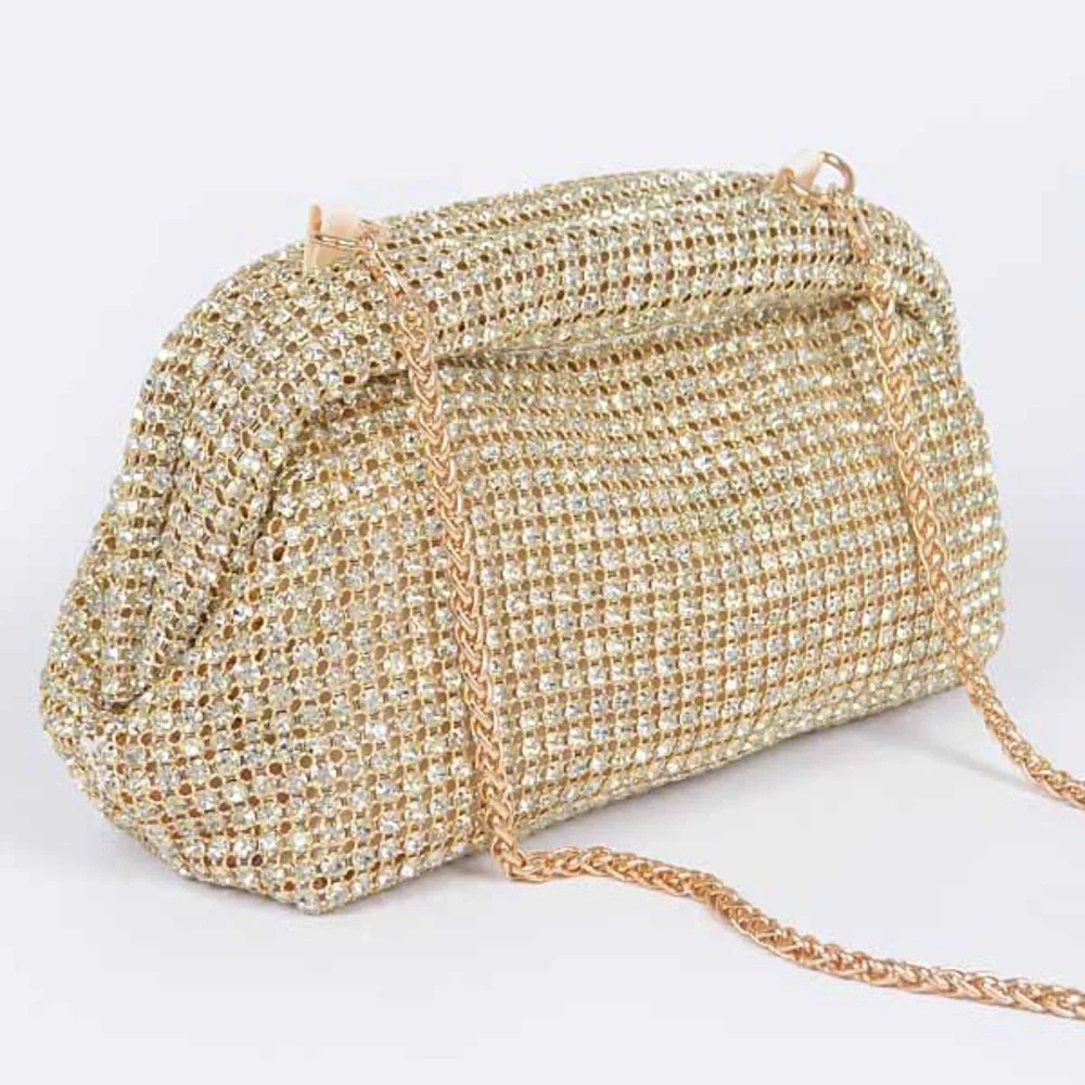 Oversized Rhinestone Soft Convertible Clutch Bag - Picture 8 of 8